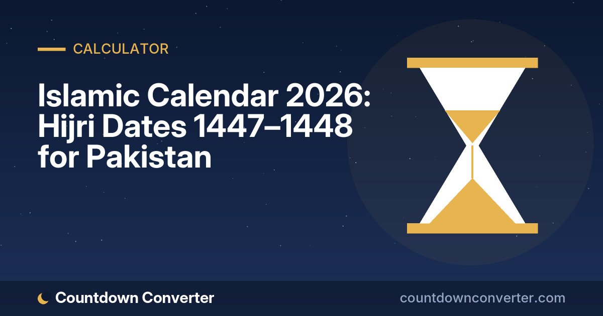 Islamic Calendar 2026: Hijri Dates 1447–1448 for Pakistan