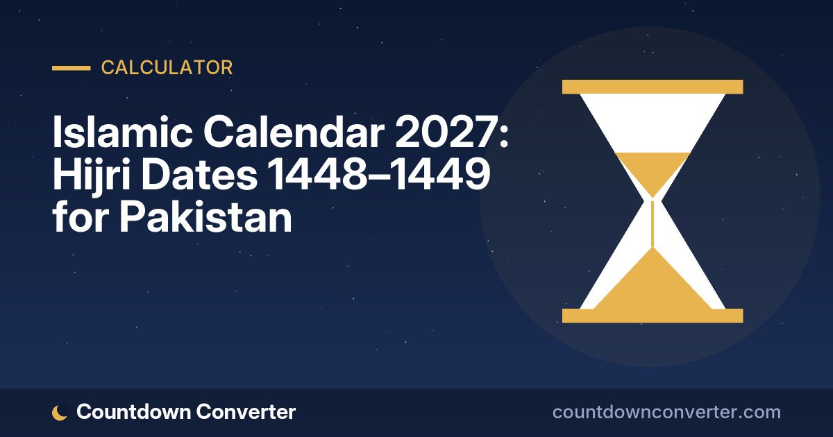 Islamic Calendar 2027: Hijri Dates 1448–1449 for Pakistan