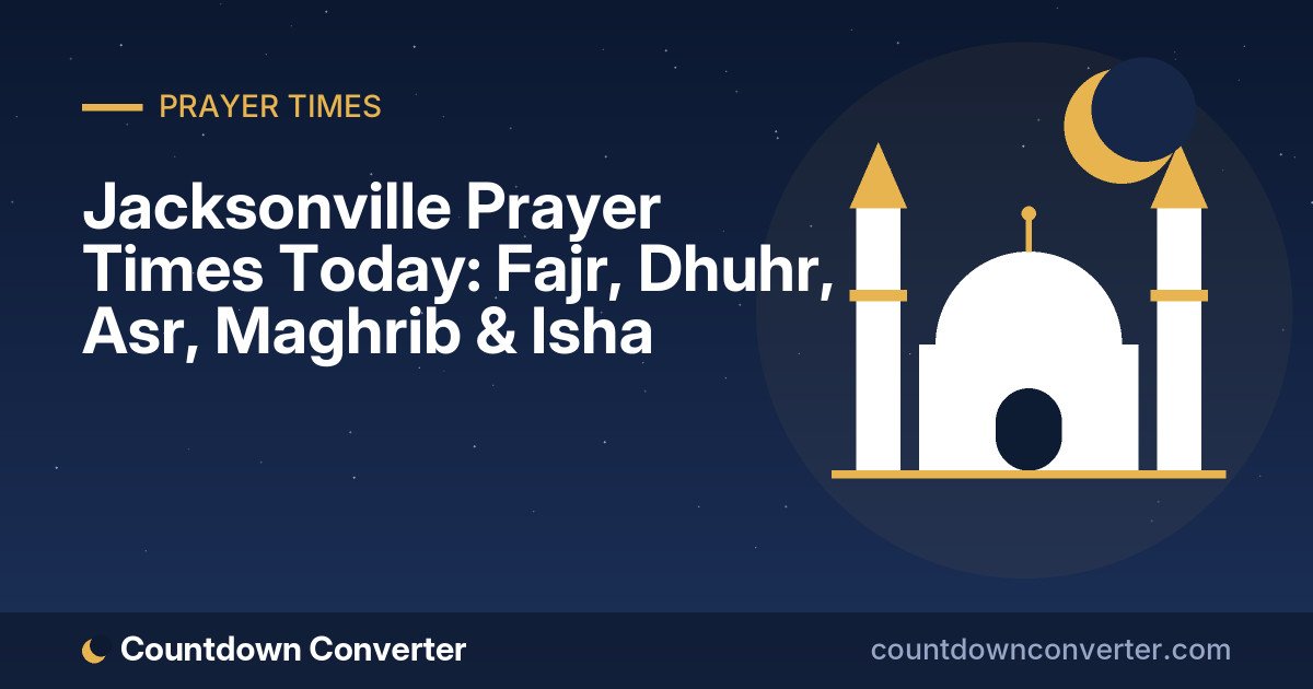 Jacksonville Prayer Times Today: Fajr, Dhuhr, Asr, Maghrib & Isha