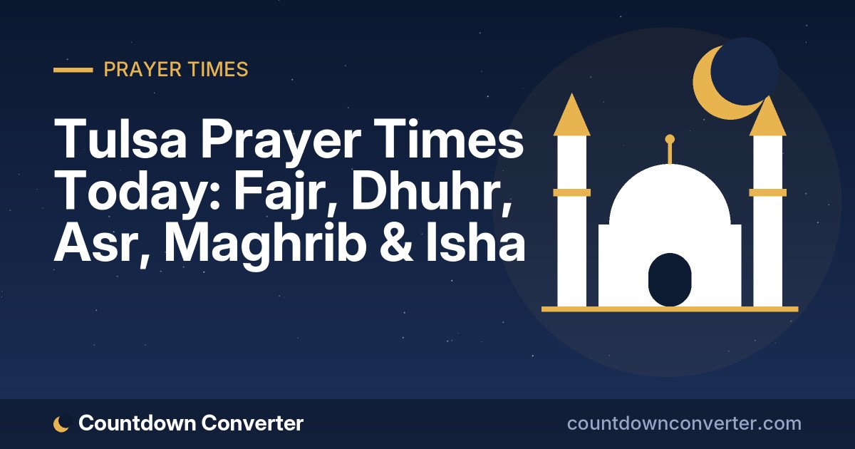 Tulsa Prayer Times Today: Fajr, Dhuhr, Asr, Maghrib & Isha