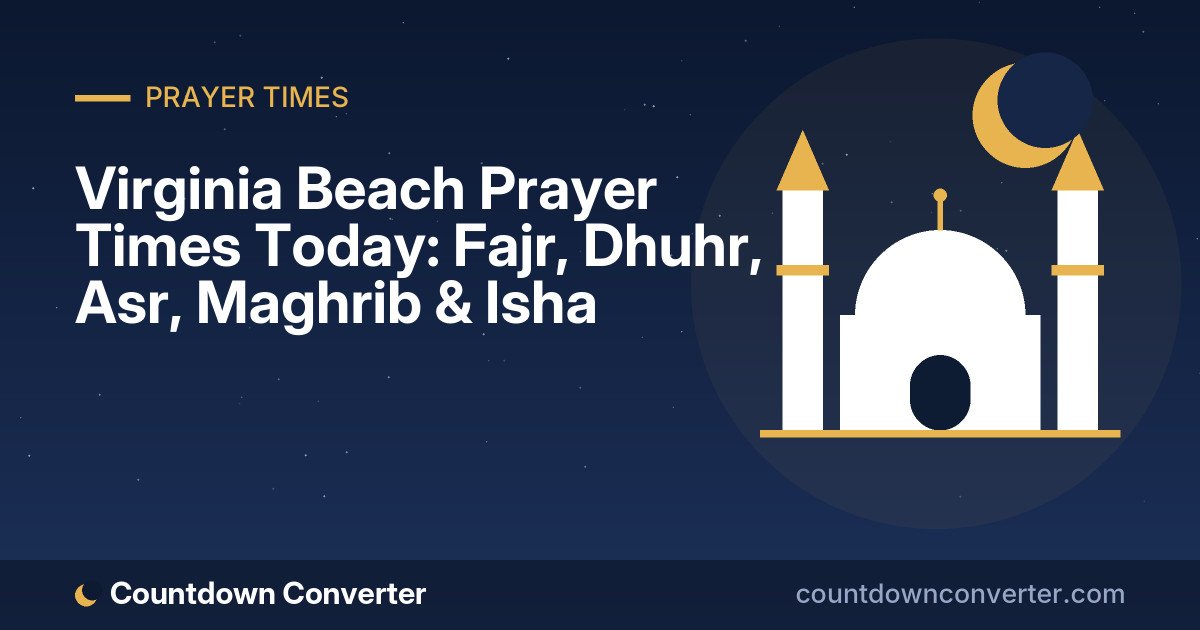 Virginia Beach Prayer Times Today: Fajr, Dhuhr, Asr, Maghrib & Isha