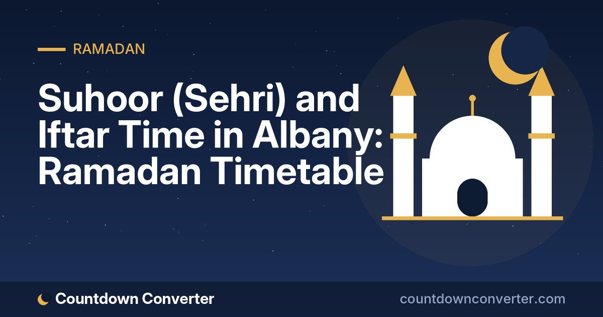Suhoor (Sehri) and Iftar Time in Albany: Ramadan Timetable