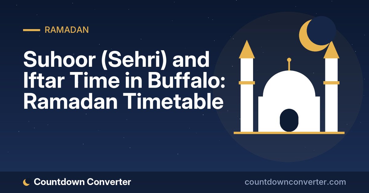 Suhoor (Sehri) and Iftar Time in Buffalo: Ramadan Timetable