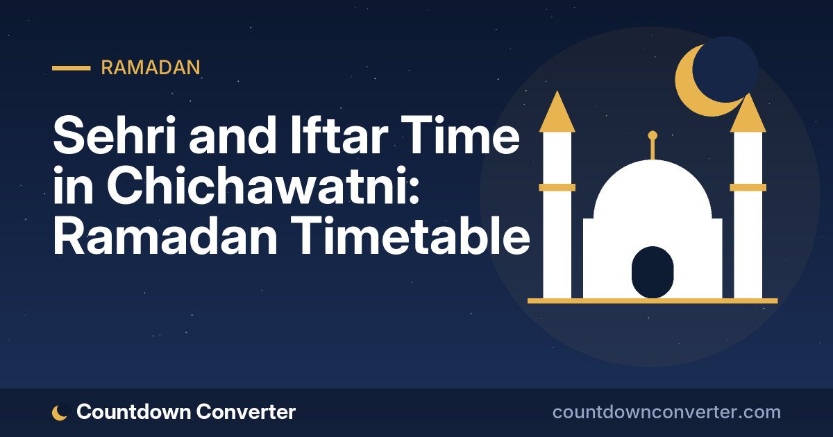 Sehri and Iftar Time in Chichawatni: Ramadan Timetable