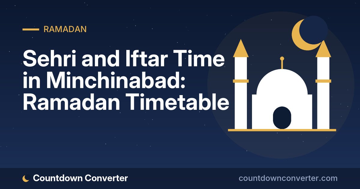 Sehri and Iftar Time in Minchinabad: Ramadan Timetable