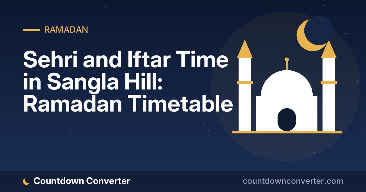 Sehri and Iftar Time in Sangla Hill: Ramadan Timetable